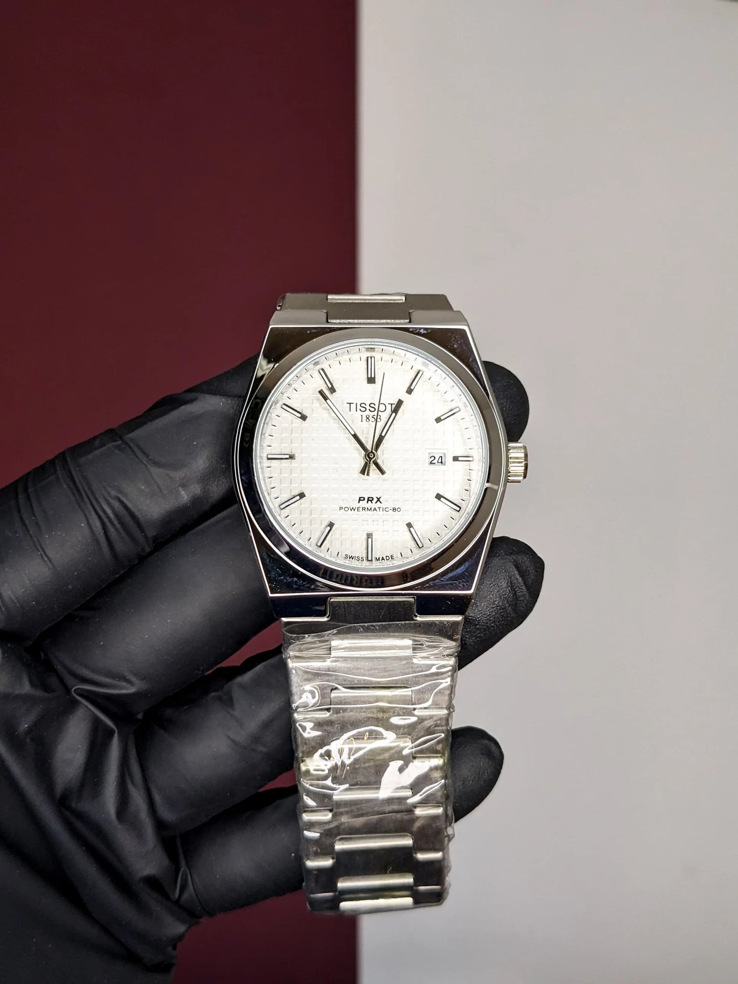 Tissot PRX - White Textured - Chain