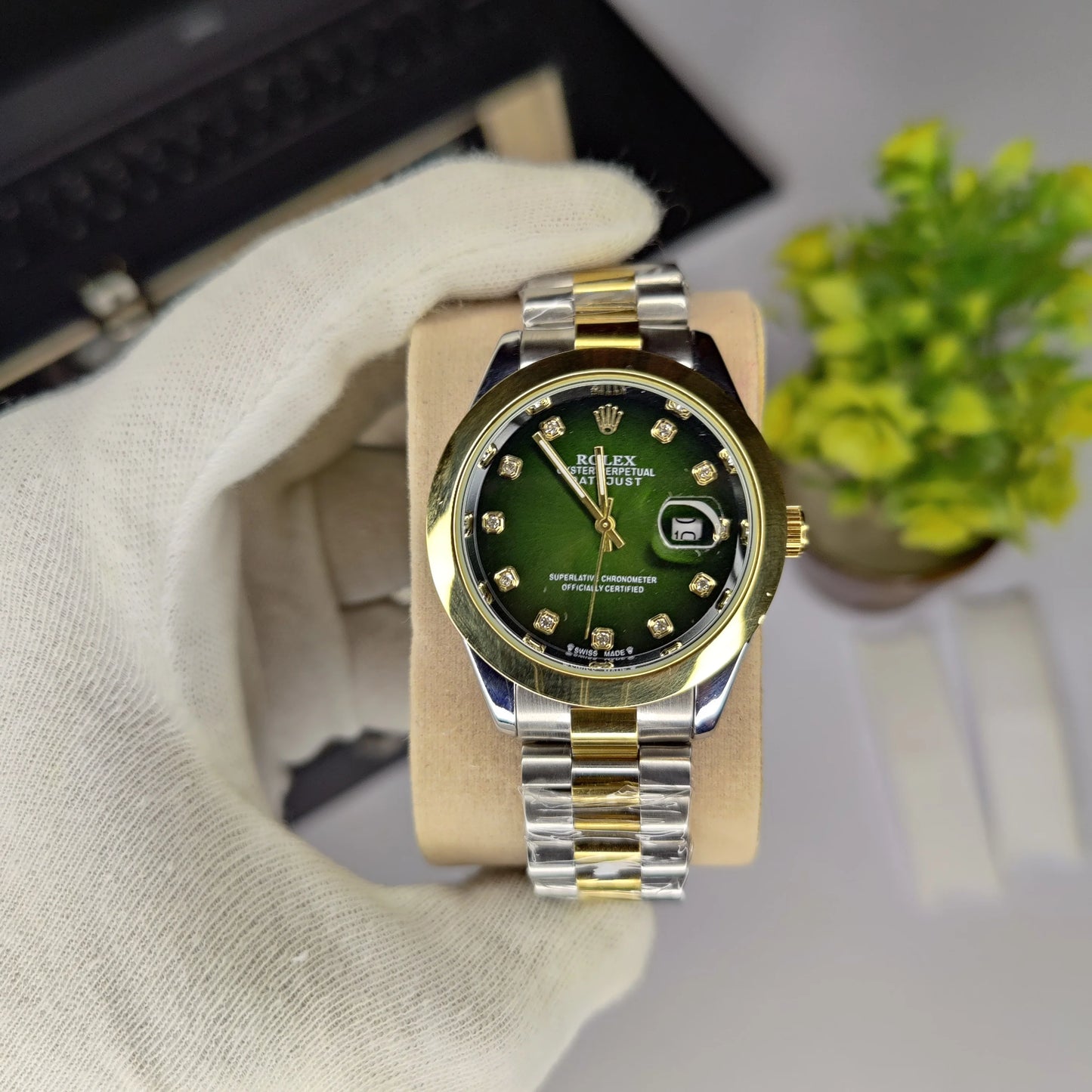 Rolex - Two Tone & Green - Date Just