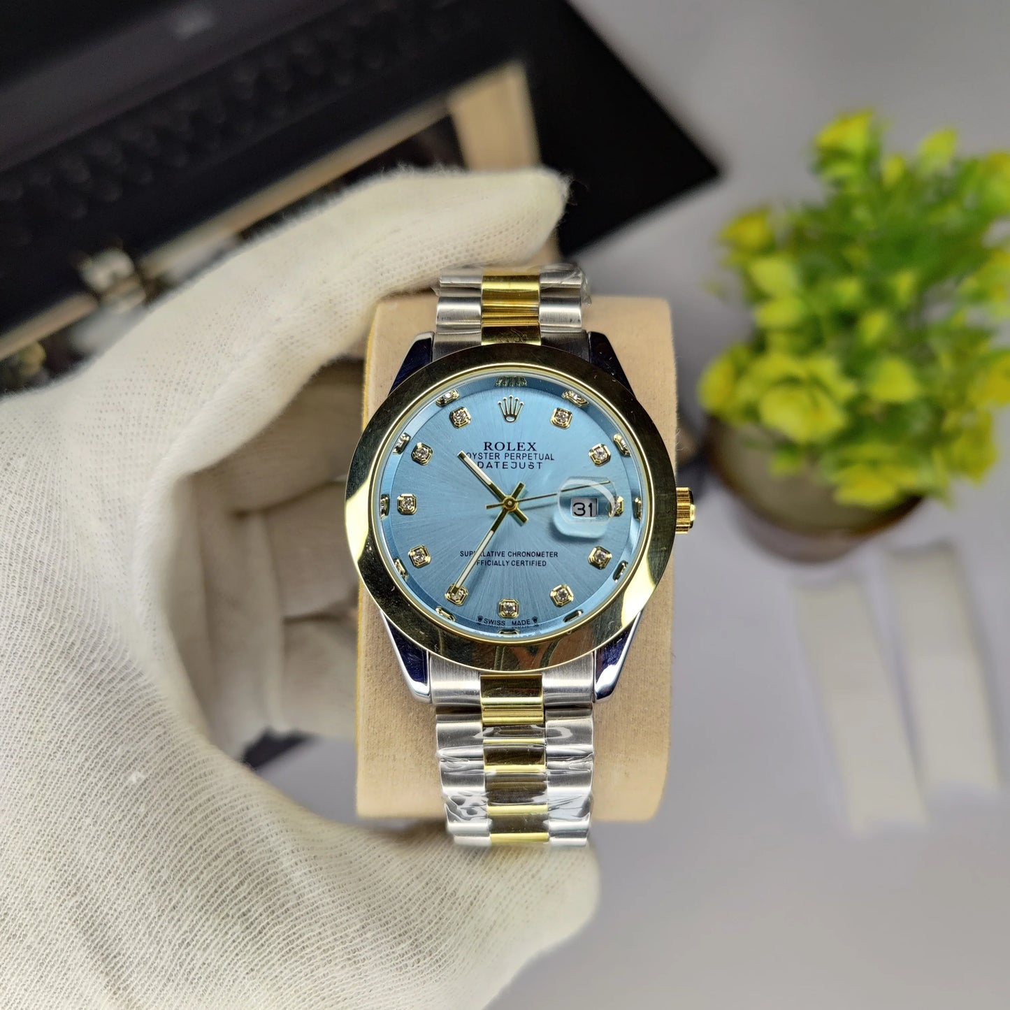 Rolex - Two Tone & Ice Blue - Date Just
