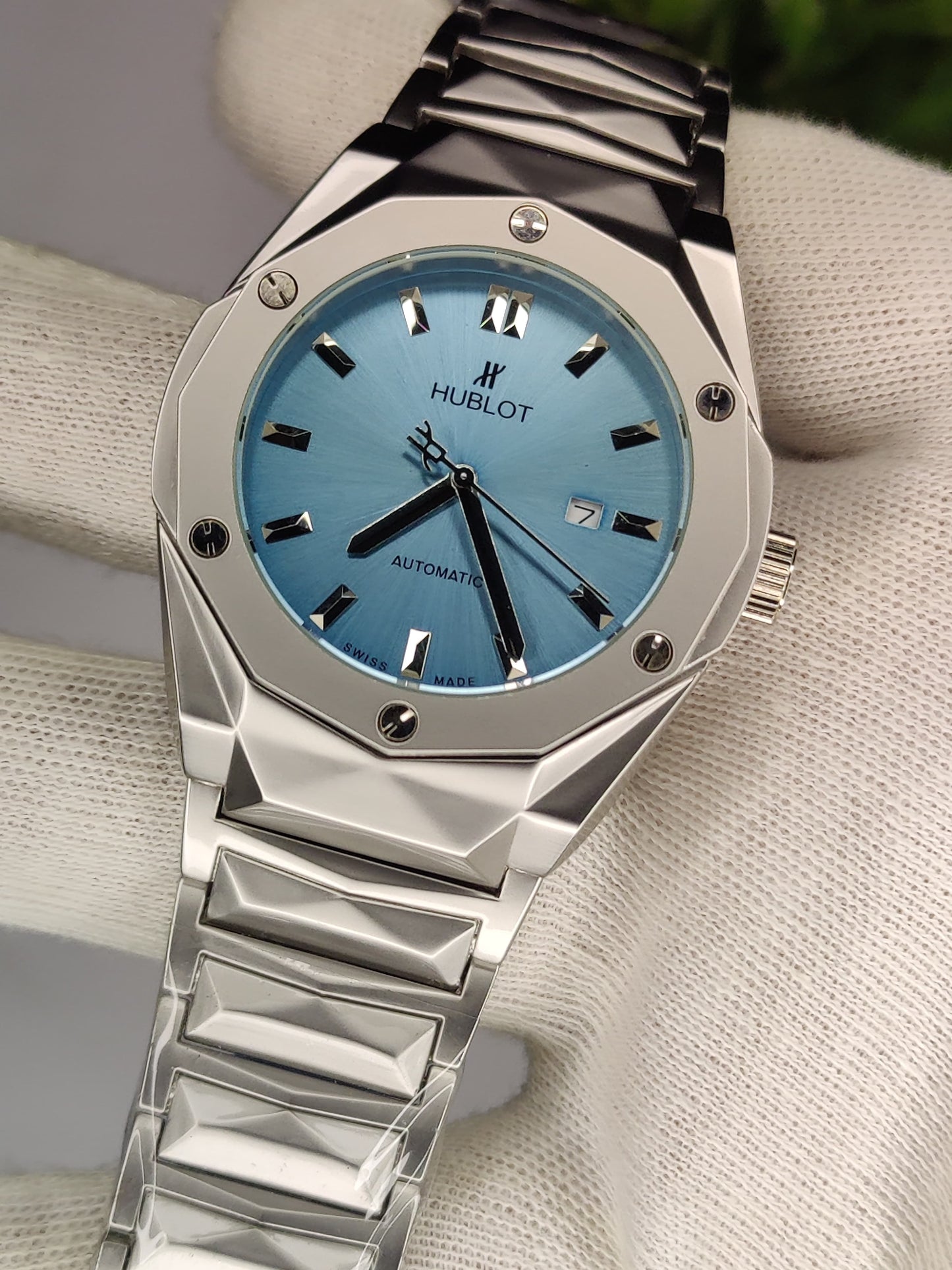 Hublot Diamond Cut Watch - Tiffany Dial