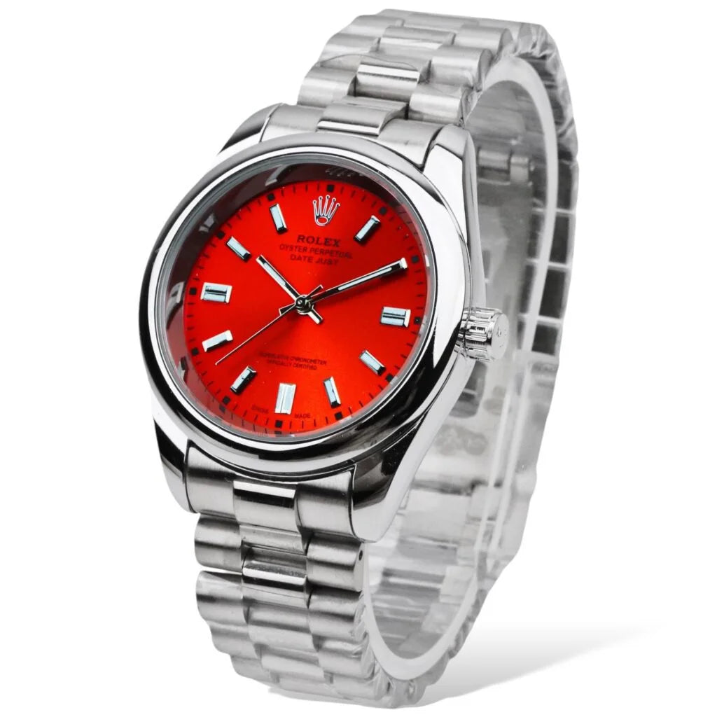 Rolex - Red & Silver - Chain