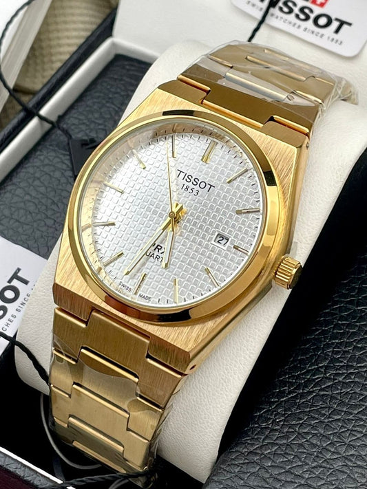 Tissot PRX -Gold - White Dial - Chain