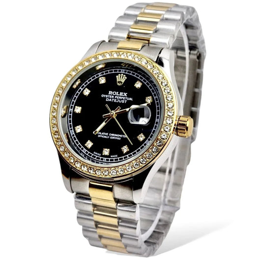 Rolex - Black & Gold - Chain