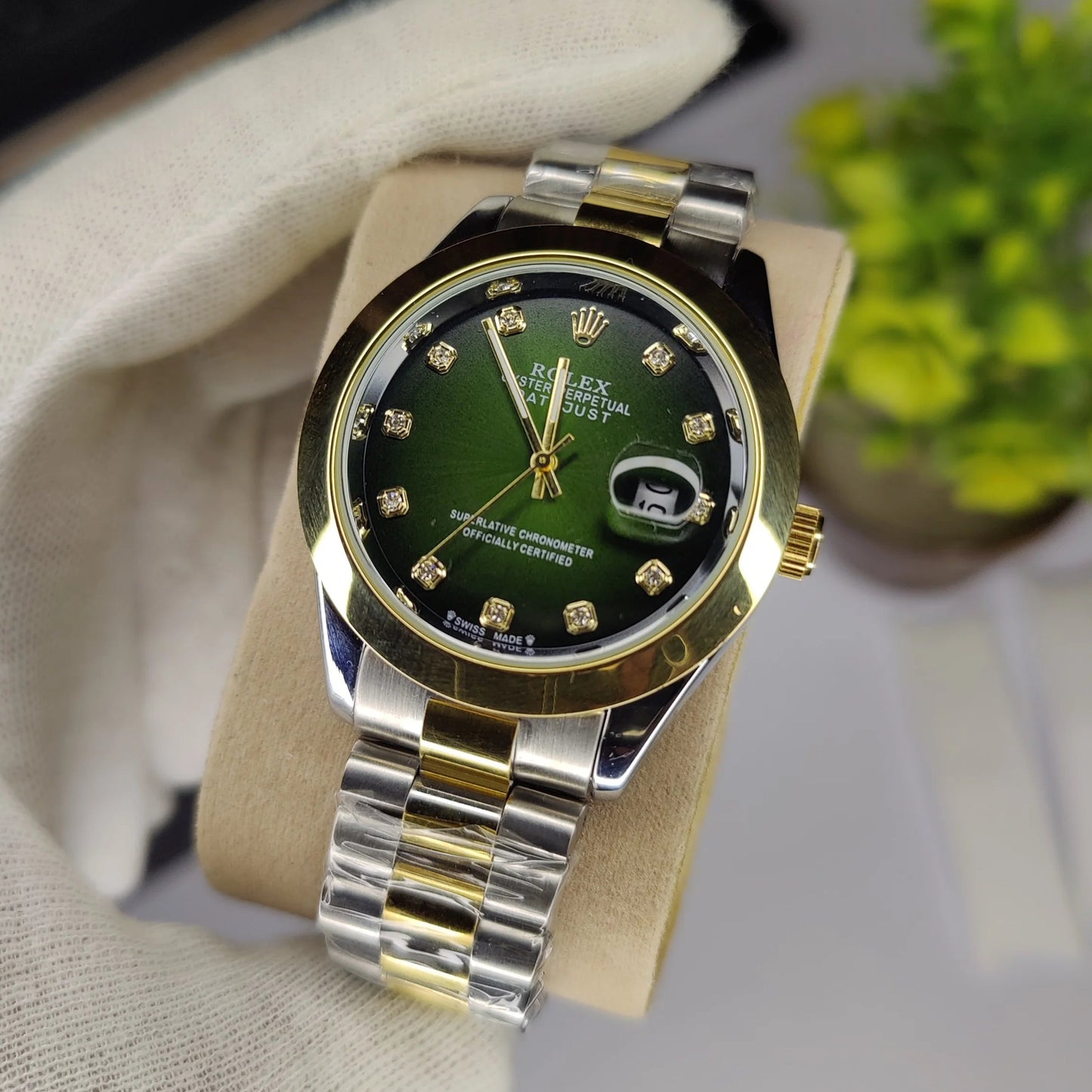 Rolex - Two Tone & Green - Date Just