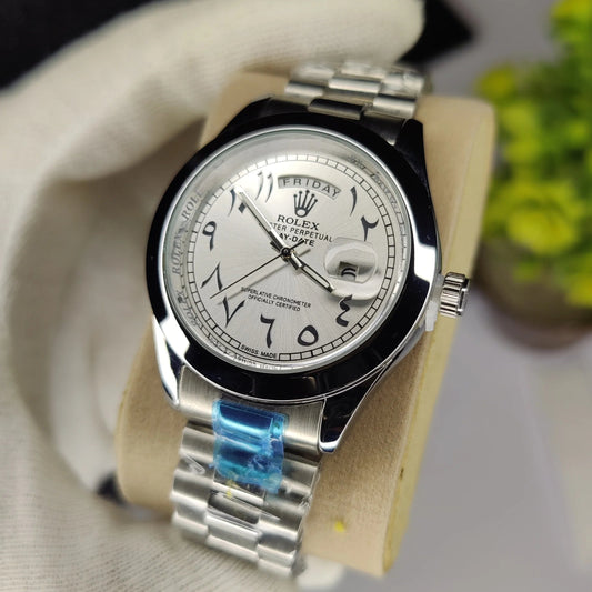 Rolex - Silver & White Arabic - Day Date
