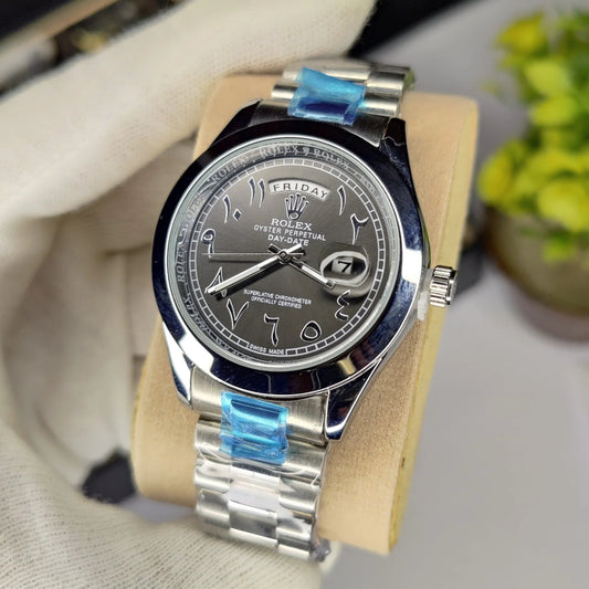 Rolex - Silver & Black Arabic - Day Date
