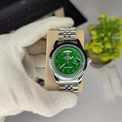 Rolex - Silver & Green Arabic - Day Date