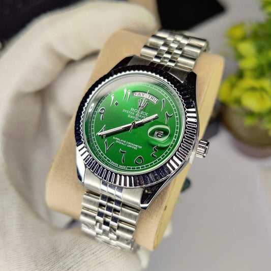 Rolex - Silver & Green Arabic - Day Date