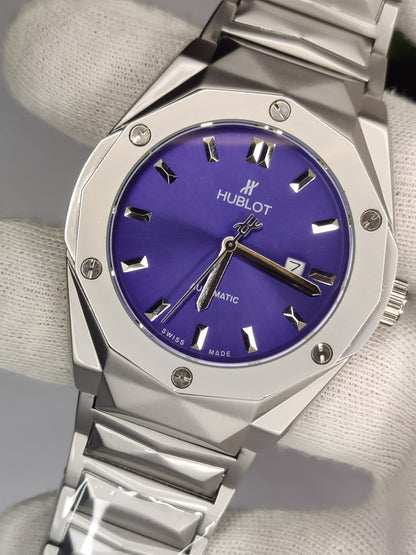 Hublot Diamond Cut Watch - Blue Dial