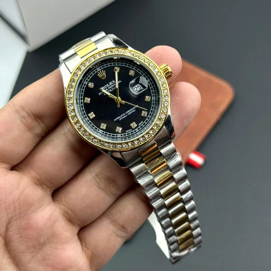 Rolex - Black & Gold - Chain