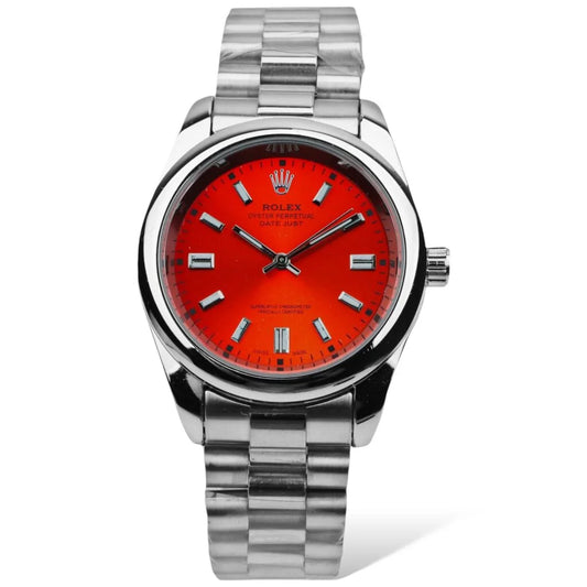 Rolex - Red & Silver - Chain